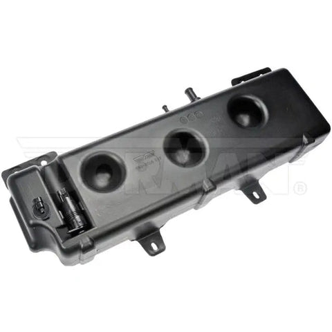 Dayton washer fluid reservoir for Volvo vehicles, showcasing the plastic reservoir with mounting points and connection ports.