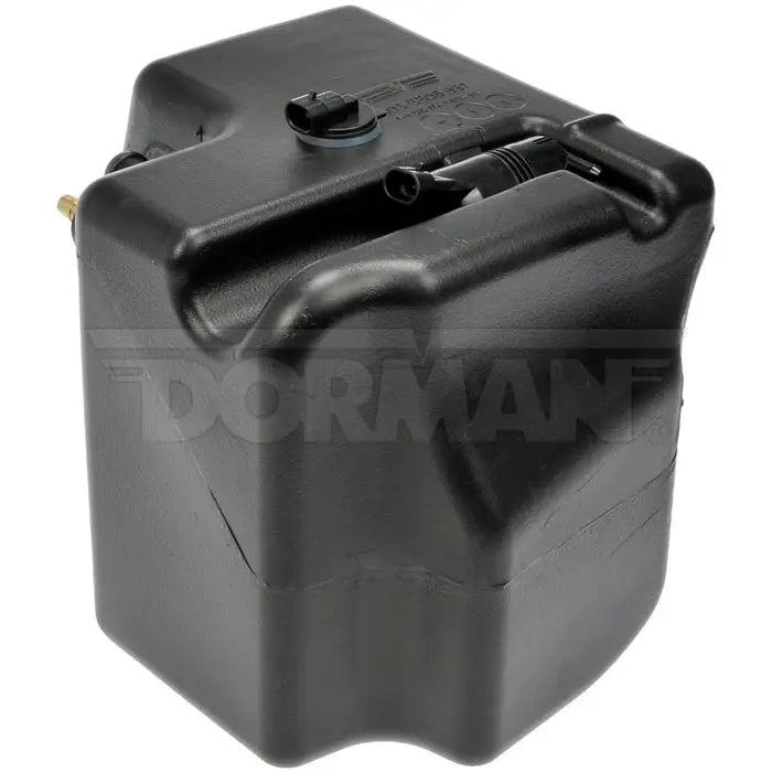 Dayton washer fluid reservoir for Volvo vehicles, plastic reservoir with fill cap, designed for windshield washer system.