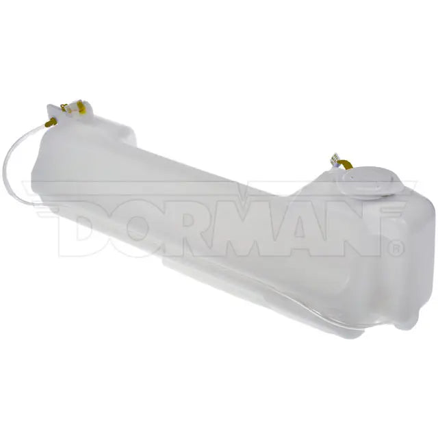 Dayton washer fluid reservoir for Hino trucks, showing the plastic reservoir with mounting points and inlet/outlet openings.