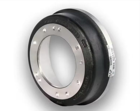 Automann brake drum 16.5-inch diameter and 5-inch width, designed for heavy-duty vehicle braking systems.