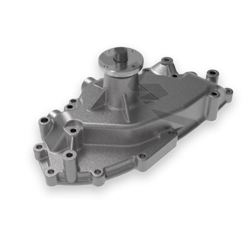 Automann water pump model 800.1809374C91, automotive IHC water pump with metal housing and pulley for engine cooling.