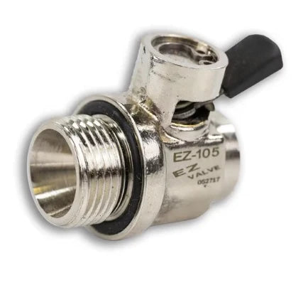 Automann 802.QDV105 quick drain valve, 20mm-1.5 size, showing the metal valve with threaded connection for fluid drainage.