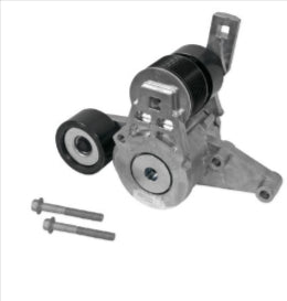 Automann Continental Elite tensioner assembly, automotive engine tensioner with pulley and metal components, close-up view.