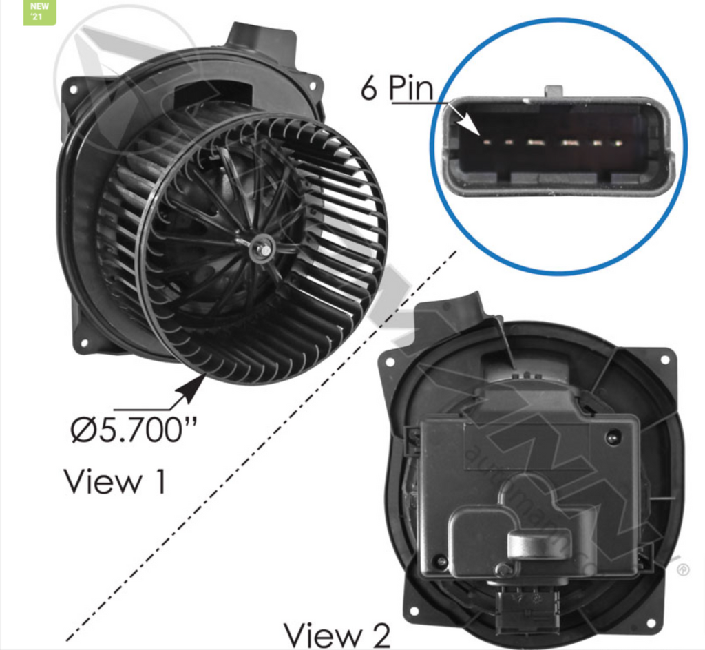 830.21201 - Blower HVAC Blend Air Freightliner - Nick's Truck Parts