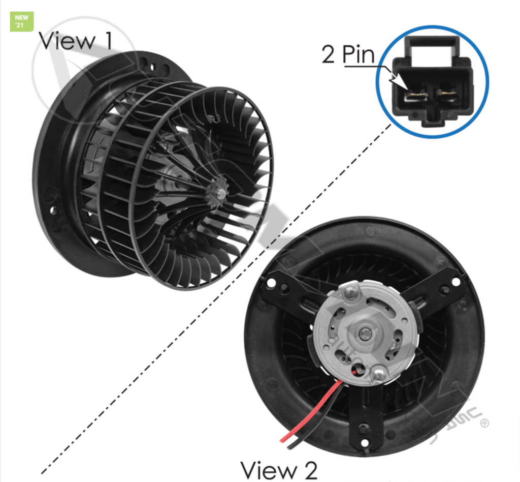 830.21222 - Blower HVAC Freightliner Volvo - Nick's Truck Parts