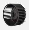 Automann blower motor with model 830.21303 IHC CCW blower wheel, showing the metal wheel component for heavy-duty machinery.