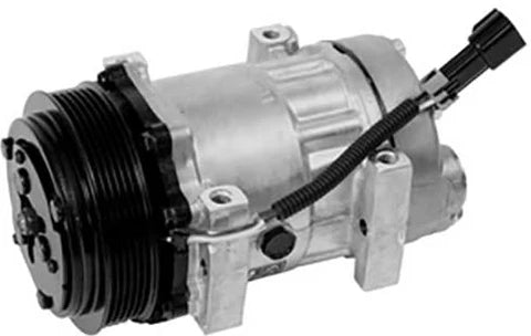 Automann 830.31001 air conditioning compressor 7H15 type, industrial-grade air compressor with detailed components visible.