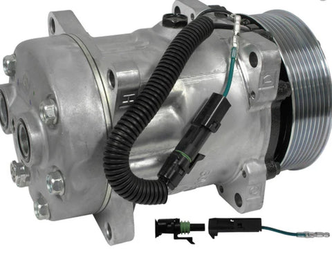 Automann 830.31058 air conditioning compressor 7H15 type, industrial air compressor with metal components and pulley system
