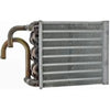 Automann heater core 830.47124 for Peterbilt trucks, showing the metal core with inlet and outlet ports for vehicle heating system.