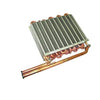 Automann heater core 830.4713 for IHC vehicles, showing metal fins and inlet/outlet connections for efficient heating.