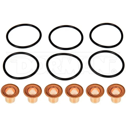 Set of six copper fuel injector seals for Cummins X15 engines by Automann, durable copper seals for reliable engine performance.