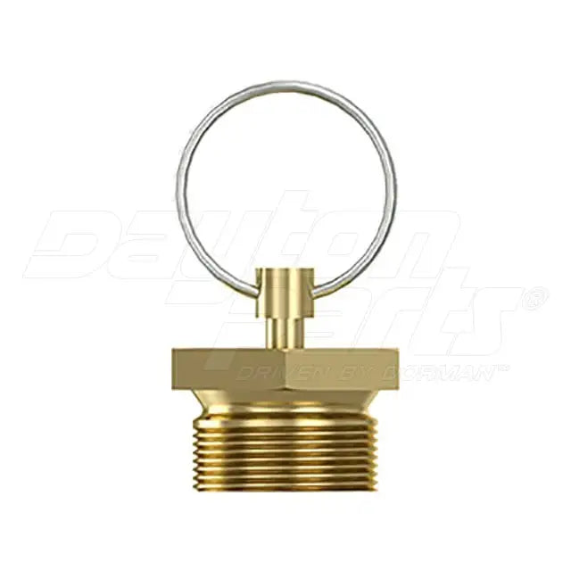 Dayton Air Brake Reservoir Drain Valve, manual air system drain valve for brake reservoirs, shown in black with connector fittings