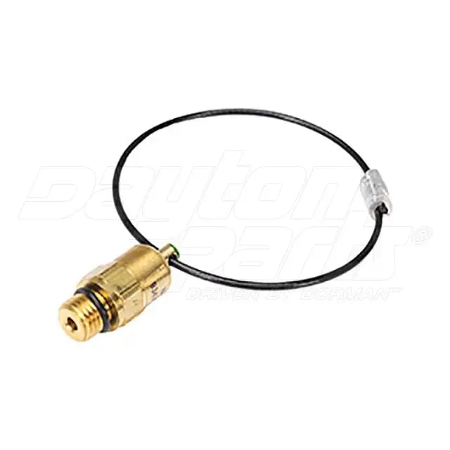 Dayton air brake reservoir drain valve and cable assembly, industrial equipment component, with metal valve and attached cable.