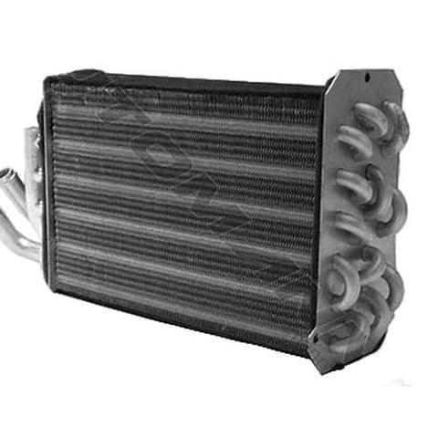Automann EVR938074 heater core for vehicle cooling system, showing metal radiator with inlet and outlet connections.