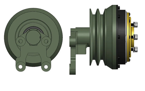 Remanufactured Kit Masters GoldTop fan clutch 99087, automotive cooling component, shown in image with detailed metal construction.