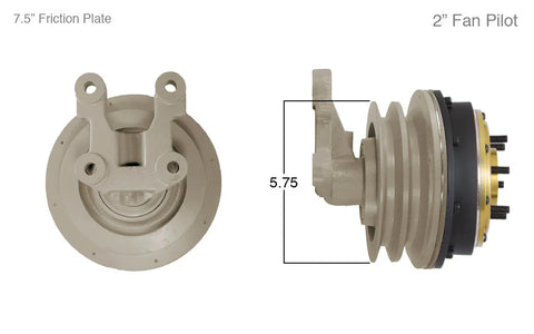 Remanufactured Kit Masters fan clutch in gold top finish, designed for vehicle cooling systems, with core deposit included.