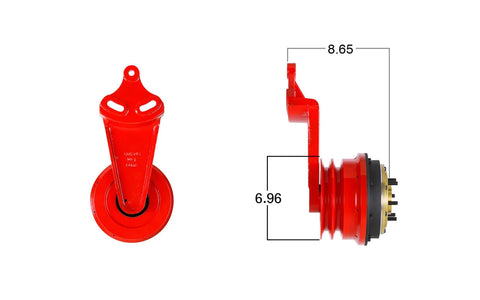 Remanufactured Kit Masters fan clutch in gold top finish, designed for vehicle cooling systems, with core deposit included.