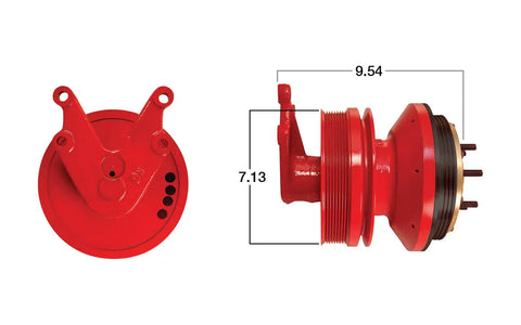 Remanufactured GoldTop Fan Clutch by Kit Masters, showing the detailed metal housing and mounting points.