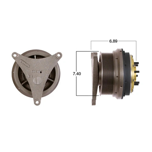Volvo fan clutch by Kitmasters, model 99554, showing the metal fan clutch with mounting components for vehicle cooling system.