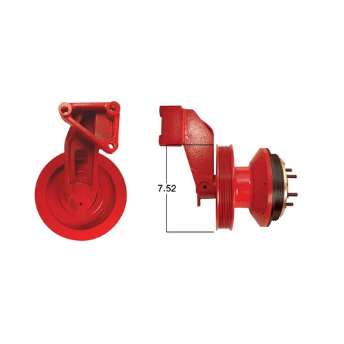 Detroit Diesel fan clutch by Kitmasters, core deposit required, shown in image with metal hub and mounting fins.