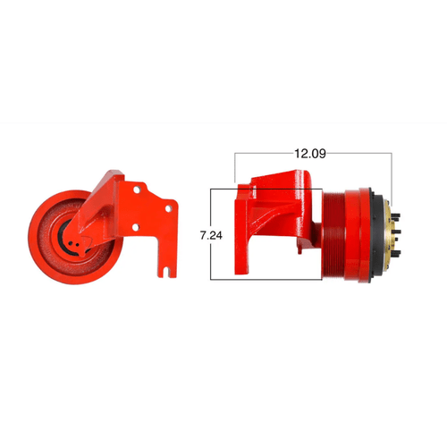 Cummins fan clutch by Kitmasters, showing the durable metal construction and mounting details of the engine cooling component.