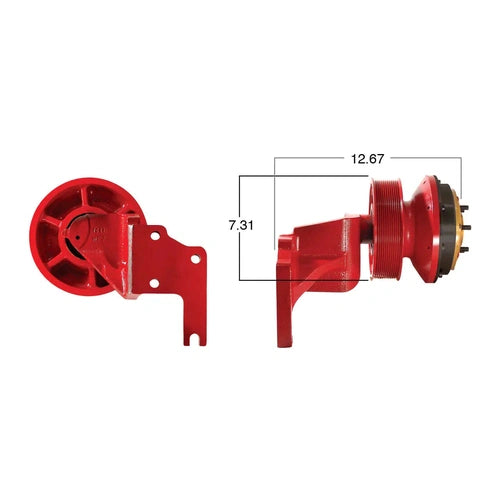 Kitmasters Cummins fan clutch 99595 with mounting details, designed for engine cooling systems.