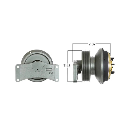 Detroit Diesel Fan Clutch by Kitmasters, model 99620, shown in image with metal construction and mounting details.