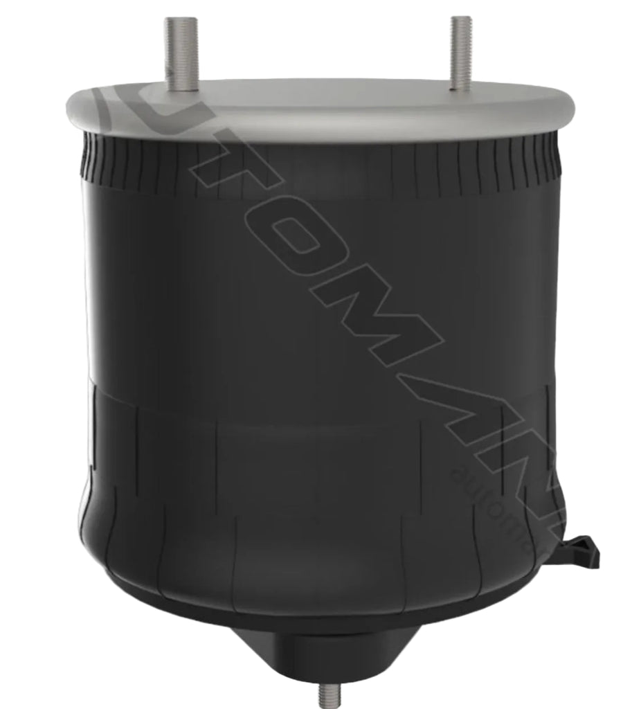 Automann AB1DK23M-P117 air spring rolling lobe with metal fittings and rubber bellows for vehicle suspension.