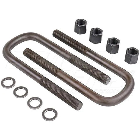 Dayton 361-212K-U-Bolt Kit (Semi-Round) hardware with U-bolts and nuts for secure fastening, shown in black finish.