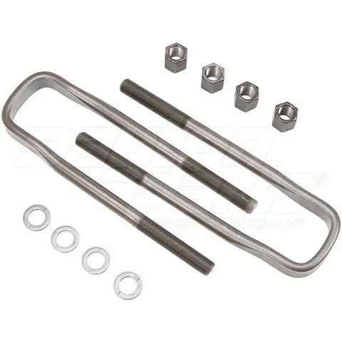 Dayton 361-393K-U-Bolt Kit with forge top semi-round design, showing metal U-bolts and hardware components for securing pipes or fittings.