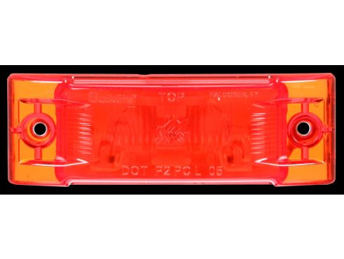 Red 2-inch by 6-inch Marker Light from Automann, designed for automotive lighting and signaling.