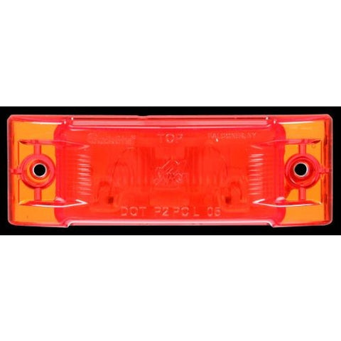 Red 2-inch by 6-inch Marker Light from Automann, designed for automotive lighting and signaling.