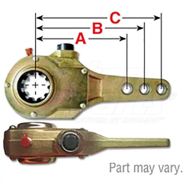 Automann E-2458HD manual slack adjuster for brakes, showing detailed metal components and adjustment mechanism.