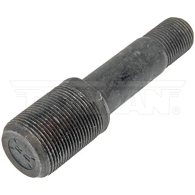 Automann E-3728R round collar shoulder stud for wheel end applications, shown in a close-up view of the metal component.