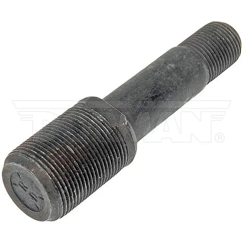 Automann E-3728R round collar shoulder stud for wheel end applications, shown in a close-up view of the metal component.