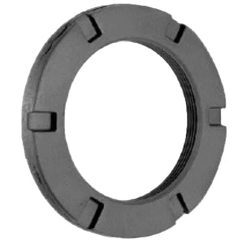Automann E-4858 Axle Spindle Nut for wheel end applications, showing the metal nut with threading and robust construction.
