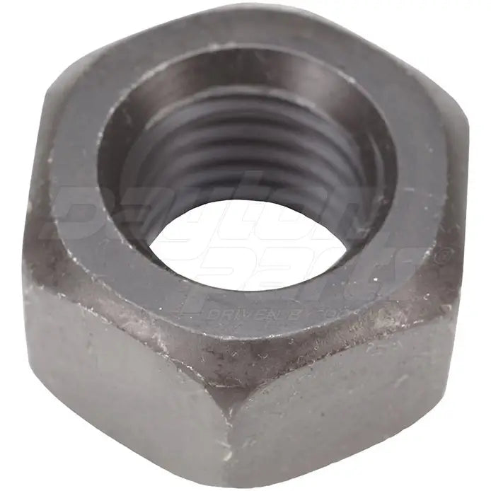 Automann E-4963 wheel end spoke wheel rim nut, close-up view showing threading and metallic finish for truck or trailer wheels.