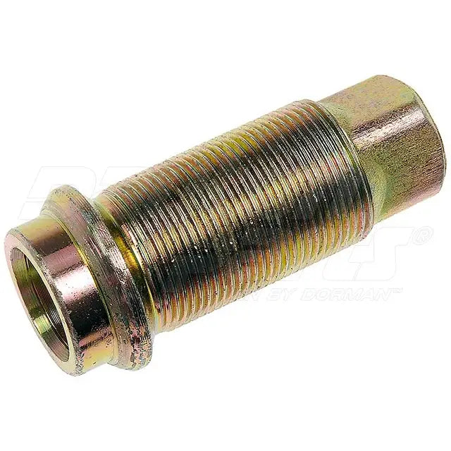 Automann E-5988R inner cap nut for wheel end assembly, shown in close-up with detailed threading and metallic finish.