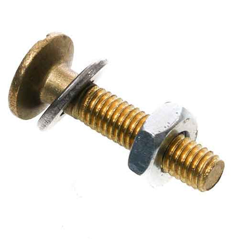 Automann E-633X brass brake lining bolt, 3/16in x 1in, shown in image, set of 100 for automotive brake system repairs.