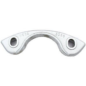 Automann E-5824 wheel end clamp installed on a vehicle wheel, showcasing its sturdy design for secure wheel safety.