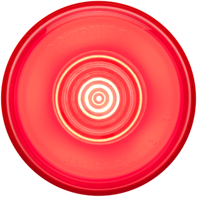 Red LED marker light with Zeon Halo design, 2-inch size by Automann, ideal for automotive or lighting applications.