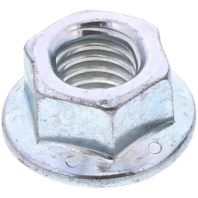 Automann FN-120C flange nut with 1/2-inch coarse thread, close-up of metal hardware nut with flange for secure fastening