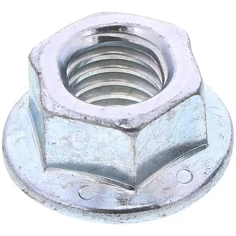Automann FN-120C flange nut with 1/2-inch coarse thread, close-up of metal hardware nut with flange for secure fastening