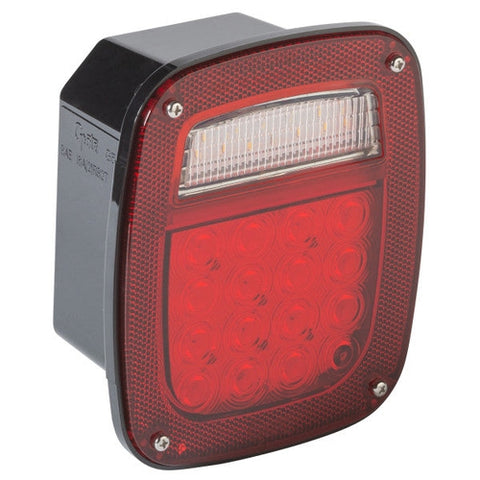 Automann 571.LD502R40-S/T/T box light LED with red side marker, compact lighting fixture for commercial vehicles
