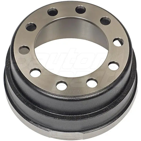 Dayton HD17M air brake drum showing a metal circular brake component with mounting holes, designed for heavy-duty vehicle braking systems.