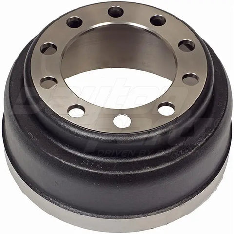 Dayton HD18M air brake drum showing a metallic, circular brake component with ventilation holes on a plain background.
