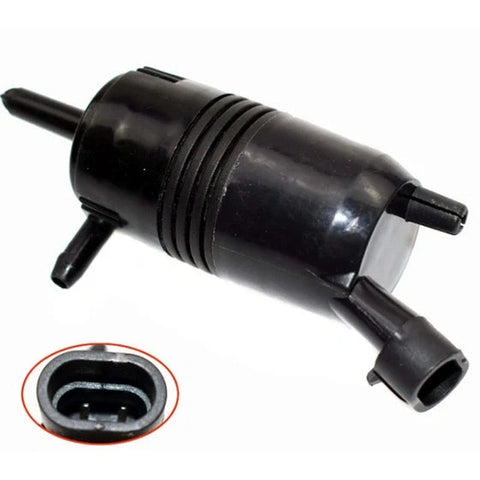 Automann HLK7045 washer fluid pump reservoir for Volvo vehicles, showing the compact pump component with hoses and connectors.