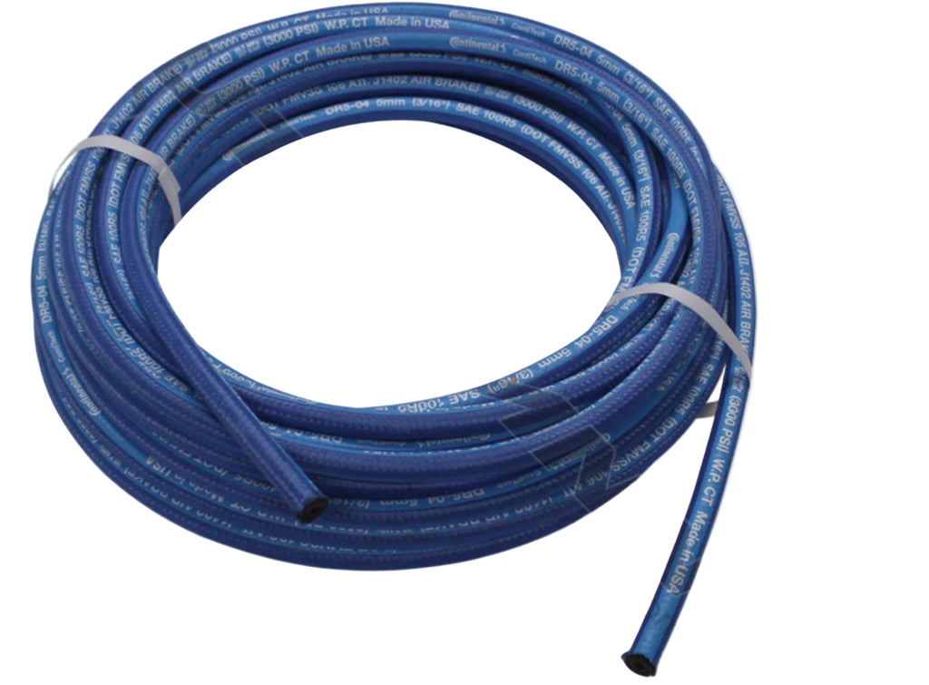 Automann hydraulic hose 1/2 inch by 50 feet with reinforced rubber exterior and metal fittings for hydraulic systems.