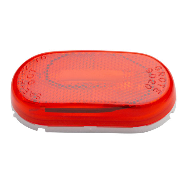 Automann 571.LG262R-Marker Light 4-inch oval reflex red with reflective surface for vehicle signaling and safety.