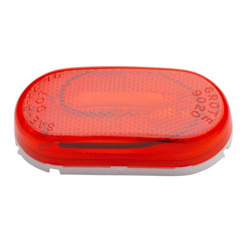 Automann 571.LG262R-Marker Light 4-inch oval reflex red with reflective surface for vehicle signaling and safety.